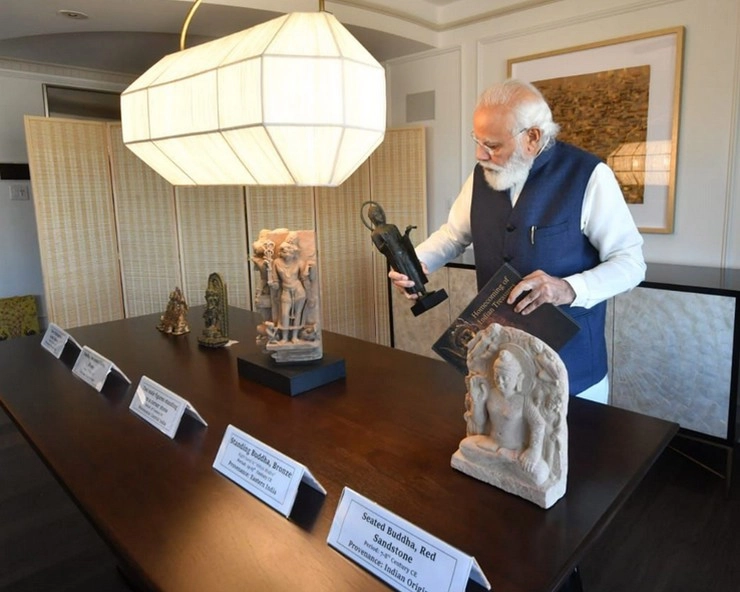 PM Modi brings back 157 Indian artefacts & antiquities handed over by US (PHOTOS)