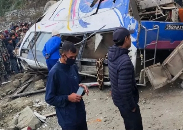 TRAGIC ACCIDENT: Bus plunges 300m down the road in Nepal, 14 killed