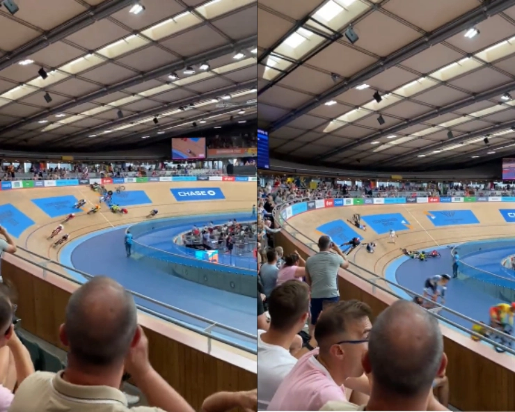 CWG 2022: English cyclist crashes into spectators - WATCH