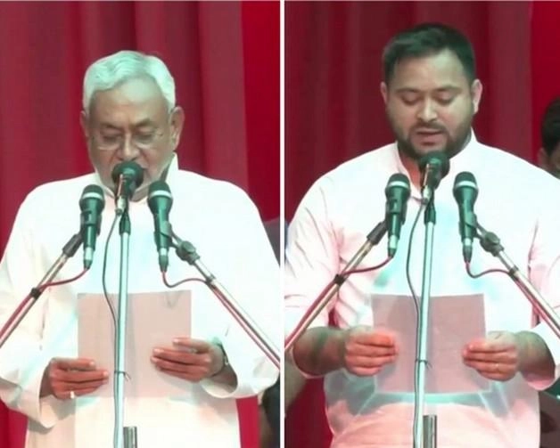 Nitish Kumar takes oath as Bihar Chief Minister for 8th time, Tejaswi Yadav as his Deputy