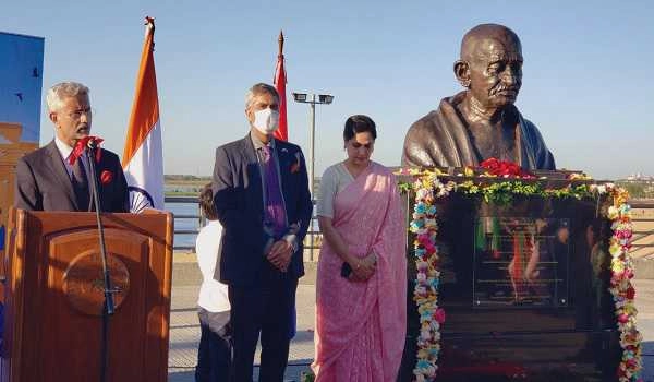 External Affairs Minister Jaishankar unveils bust of Mahatma in Paraguay