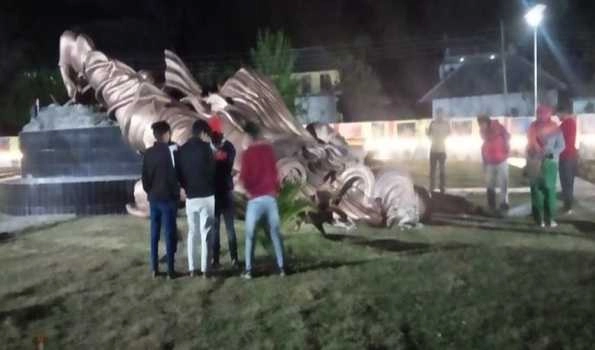 40-ft Shri Ram idol fell due to strong wind in Himachal Pradesh village