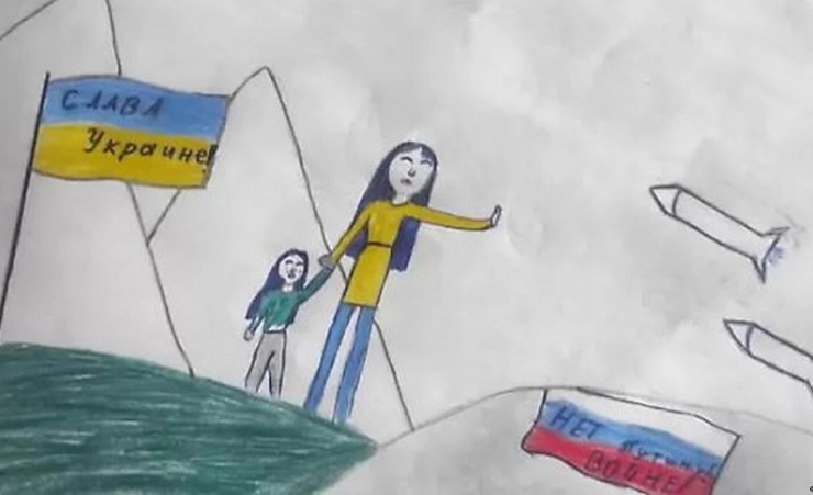 Belarus detains Russian over daughter's Ukraine sketch