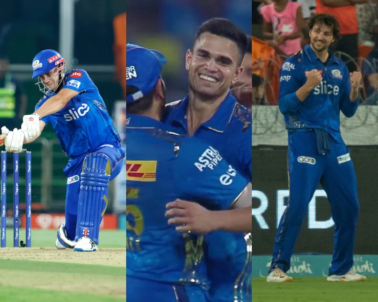 MI vs SRH Highlights: Cameron Green's maiden IPL fifty, Arjun Tendulkar's maiden IPL wicket, Tim David's 4 catches and Washington Sundar run out