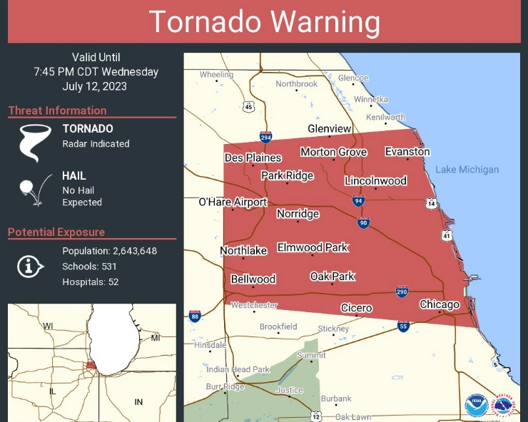 Chicago Tornado Warning