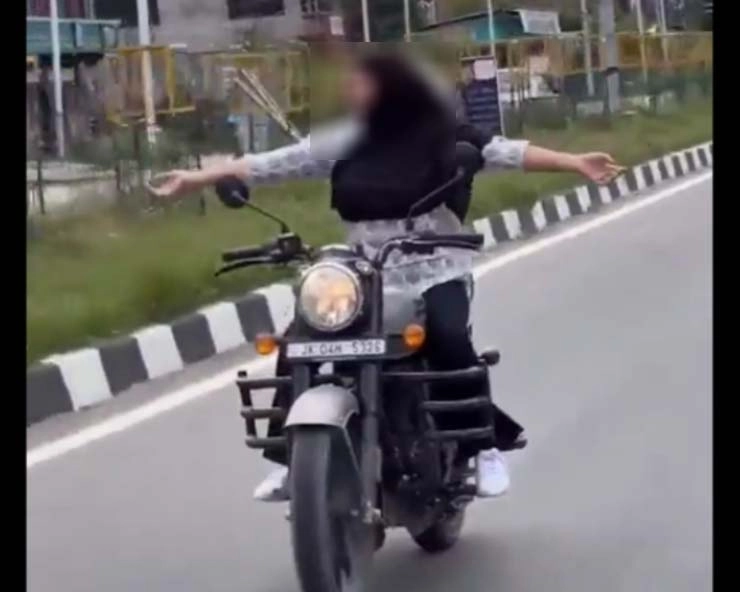 WATCH - JK Police seize bike after a minor girl’s dangerous stunts video went viral on social media