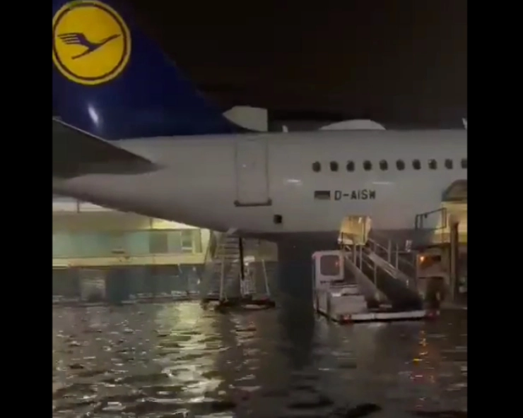 Germany: Flooding disrupts flights at Frankfurt Airport (VIDEO)