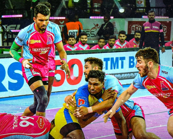 Jaipur Pink Panthers beat Tamil Thalaivas 42-27 in Pro Kabaddi League