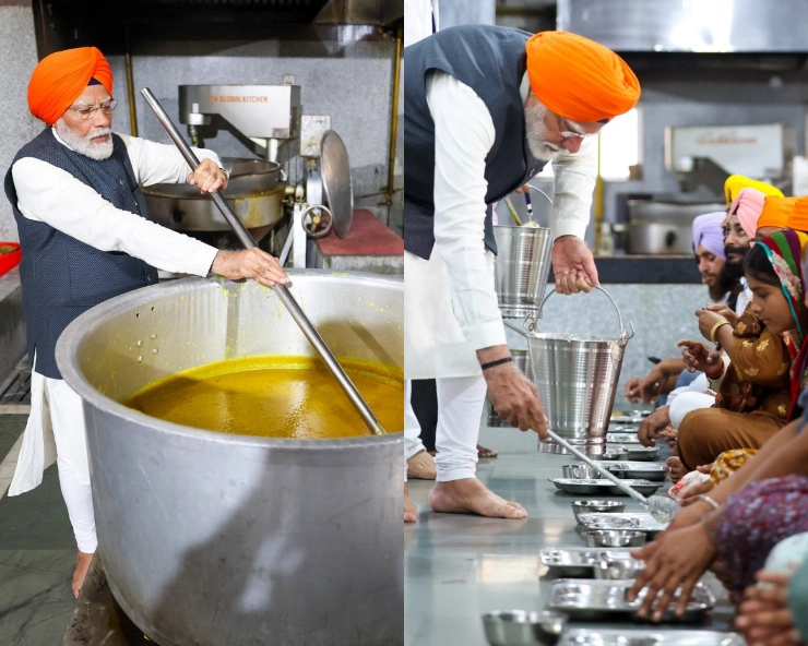 PM Modi visits Patna Sahib, cooks and serves food in langar