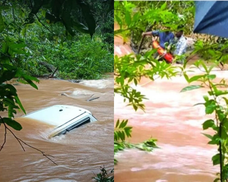 Last month a group of tourists from Hyderabad who were heading to Alappuzha from Munnar tourist spot in Idukki met with a similar accident. All the four had a narrow escape then as local people and fire and rescue service personnel rescued them.