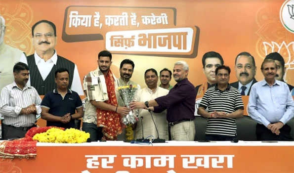 J&K BJP felicitates Yudhvir Singh Charak for being selection in Indian cricket team