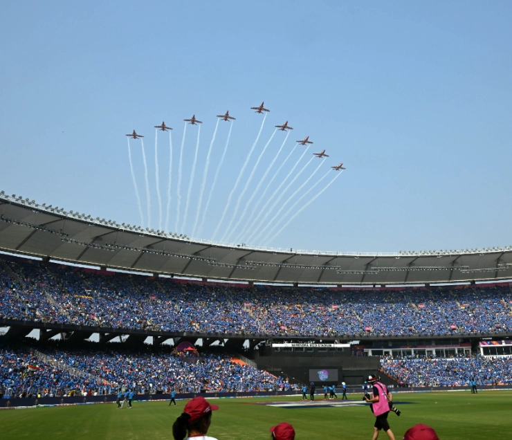 WATCH- IAF performs aerobatics ahead of World Cup final over Narendra Modi Stadium