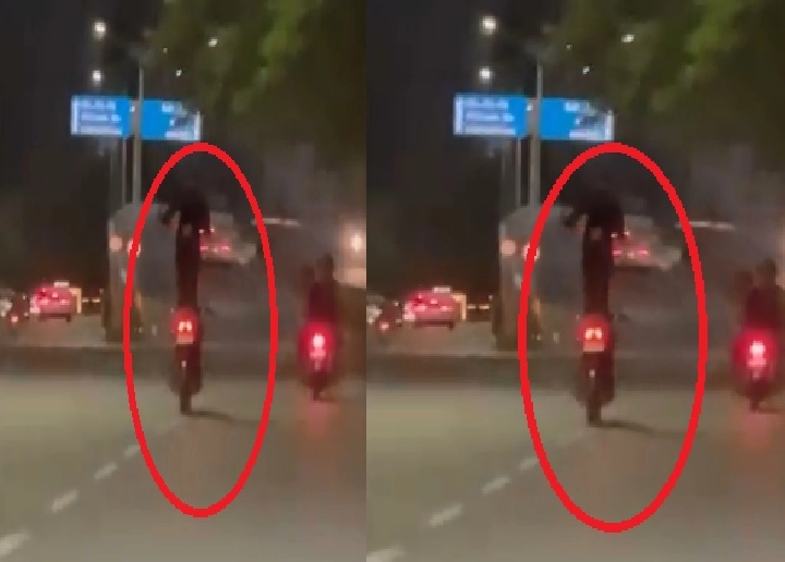 Video of dangerous bike stunts in Surat
