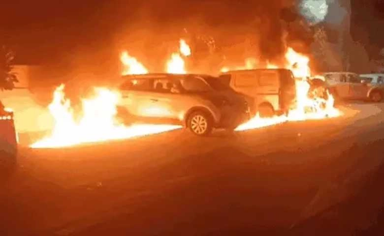 A fire broke out in a car in Ahmedabad and three other cars were gutted