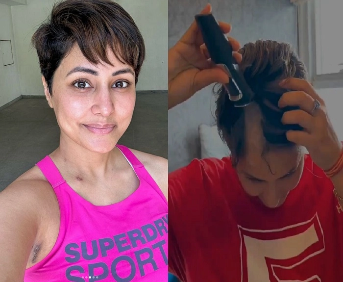 Hina Khan shaves head during cancer treatment