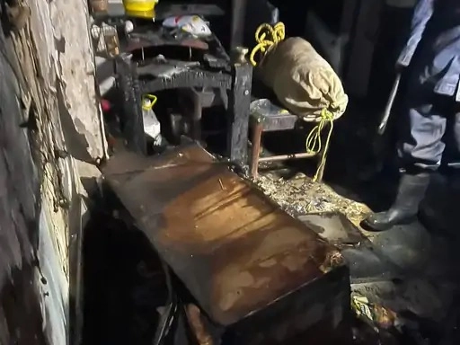 explosion in the battery of an EV left for charging at night