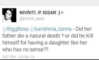 पुनीत की बेटी ने किया ट्‍वीट, मचा बवाल... - Big Boss, Puneet Issar, Nivrati Issar, Twitter,