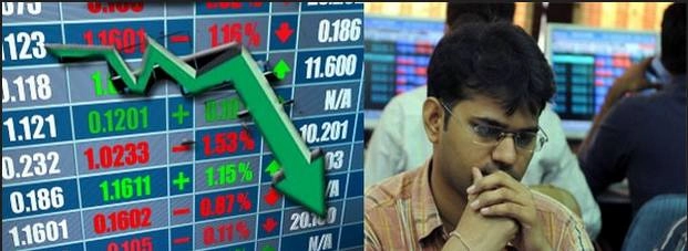 शेयर बाज़ार में भूचाल, सेंसेक्स में भारी गिरावट - mumbai share market