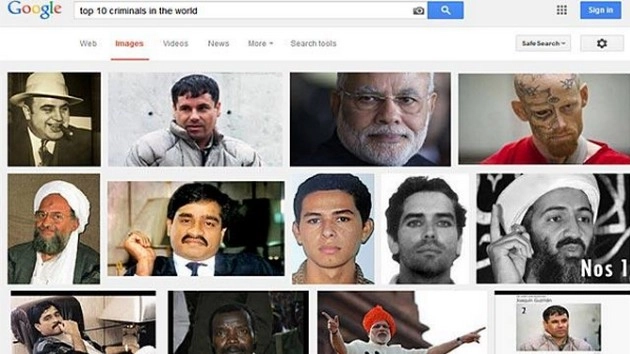 टॉप टेन अपराधियों में पीएम मोदी को दिखाया, गूगल को नोटिस