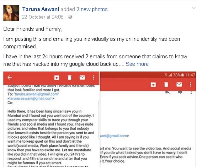 #WebViral फेसबुक पोस्ट से इस लड़की ने ब्लैकमेलर का सामना किया - girl fights back with fb post blackmailer
