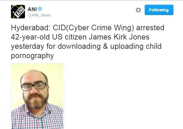 बच्चों के अश्लील वीडियो बनाता था अमेरिकी, हैदराबाद से गिरफ्तार