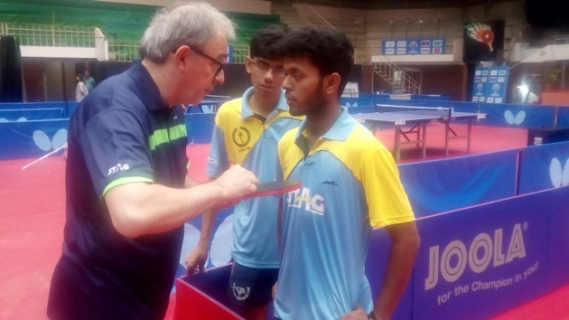 भारतीय टेबल टेनिस खिलाड़ियों ने जमकर पसीना बहाया