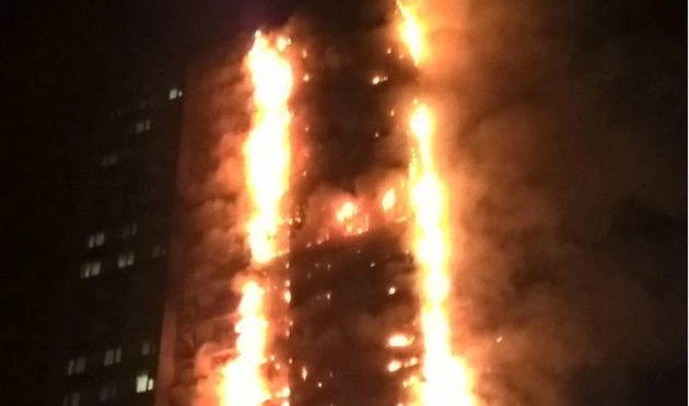 लंदन के ग्रेनफेल टॉवर में भीषण आग, कई लोगों की मौत