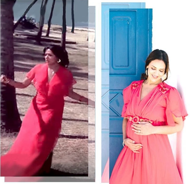 गर्भवती ईशा देओल और हेमा मालिनी ने पहनी एक जैसी ड्रेस