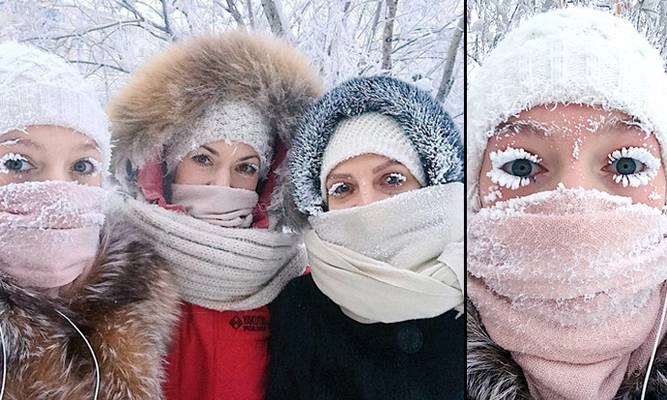 मौसम की मार, रूसी गांव में ठंड से जम गईं लोगों की पलकें