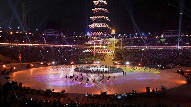 दक्षिण कोरिया में शीतकालीन खेलों का रंगारंग समापन