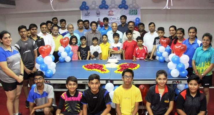 अभय प्रशाल में मनाया गया 'विश्व टेबल टेनिस' दिवस