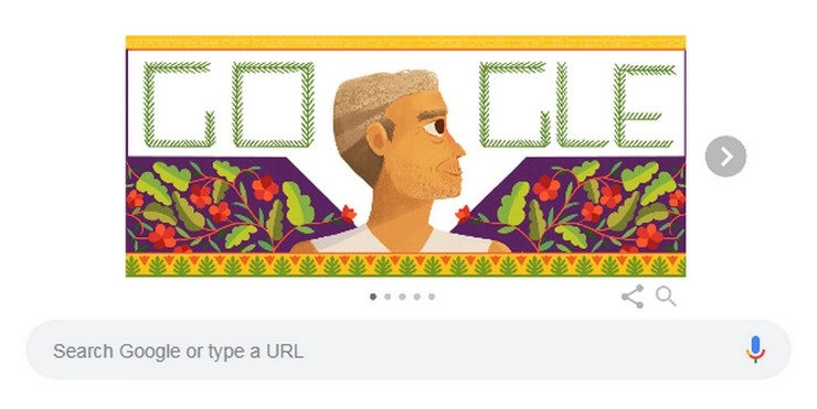 समाजसेवी बाबा आमटे पर Google ने बनाया डूडल - Google has created a Doodle on Baba Amte