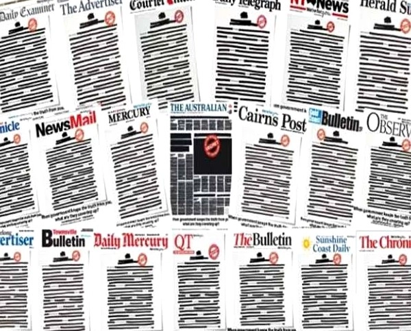 ऑस्ट्रेलिया में क्यों काले हुए अखबार के पहले पन्ने, याद आया भारत का आपातकाल - australian papers black protest media restrictions