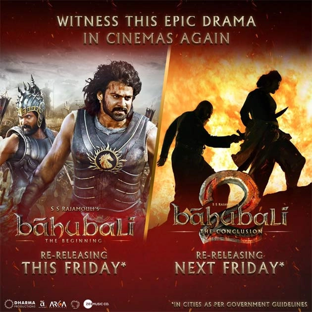 बाहुबली और बाहुबली 2 फिर भारत के सिनेमाघर में होगी रिलीज