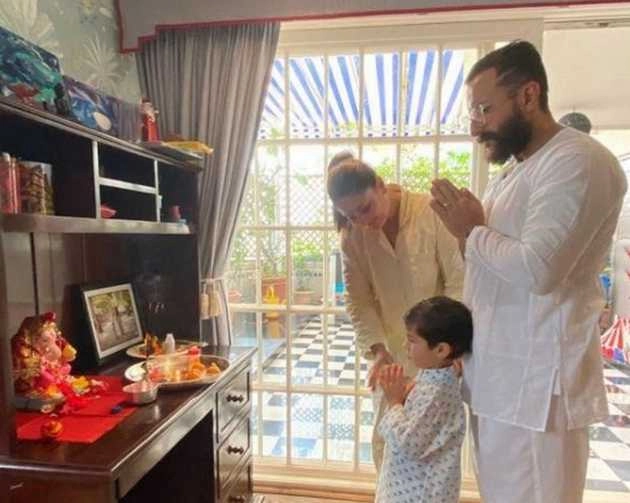 परिवार संग करीना कपूर ने किया गणपति बप्पा का स्वागत, तस्वीरें वायरल - kareena kapoor welcomes ganpati bappa with family photos viral
