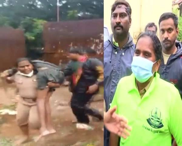 गजब हैं ये 'बाहुबली' महिला इंस्पेक्टर, बेहोश आदमी को कंधे पर उठाकर किया रेस्क्यू... - Tamil Nadu's female police inspector Rajeshwari did a wonderful job