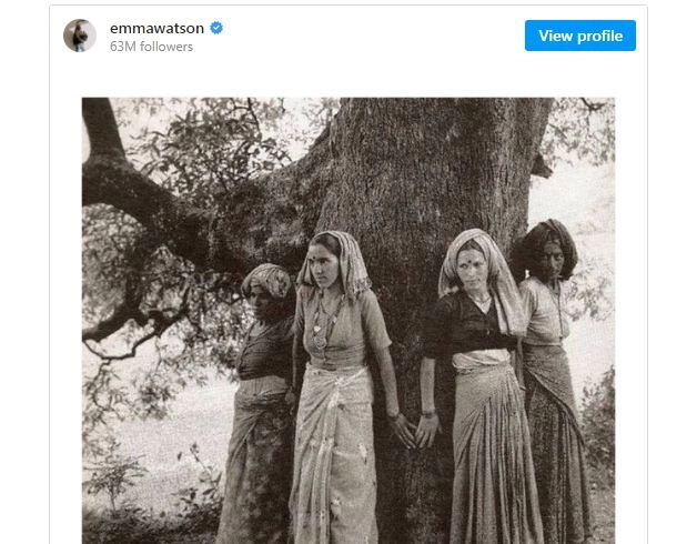 हैरी पॉटर स्टार एमा वॉटसन ने भारतीय महिलाओं की तस्‍वीर शेयर की, जानिए क्‍या है तस्‍वीर का ‘चिपको आंदोलन’ कनेक्‍शन?