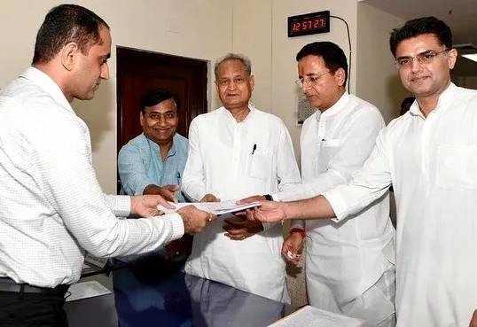 राजस्थान में कांग्रेस के राज्यसभा उम्मीदवारों ने दाखिल किए नामांकन - Congress Rajya Sabha candidates filed nominations in Rajasthan