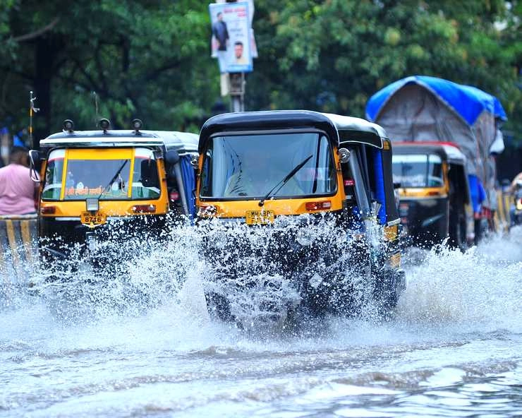 मुंबई में तेज बारिश, सड़कों पर भरा पानी, यातायात प्रभावित - heavy rain in mumbai, water lodged on roads