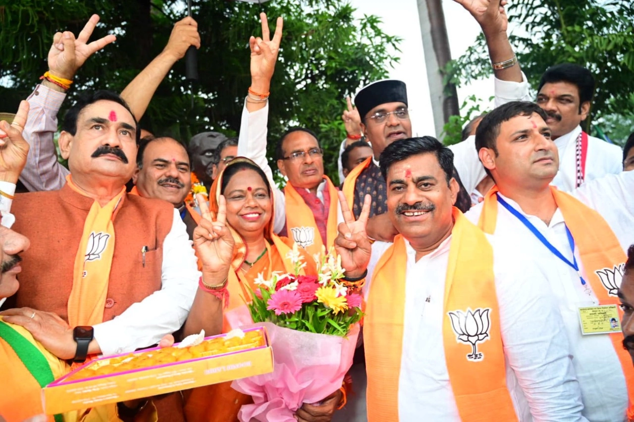 मध्यप्रदेश के 7 नगर निगम, 27 नगर पालिका और 64 नगर परिषद में भाजपा की जीत - BJP victory in the urban body elections in Madhya Pradesh