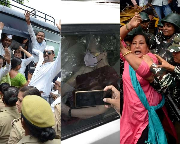 सोनिया गांधी से ED ने करीब 2.30 घंटे की पूछताछ, सड़क पर विरोध प्रदर्शन - ED questioning Sonia Gandhi, congress protest from road to parliament