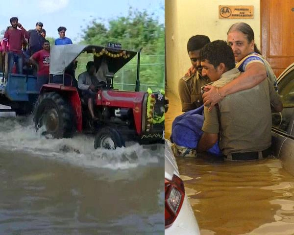 बेंगलुरु में भारी बारिश, लोग ट्रैक्टर से ऑफिस पहुंचे, IT कंपनियां सरकार से नाराज - Heavy rain in Bangalore, people reach office by tractor