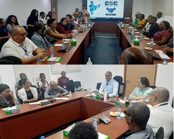 ई-गवर्नेंस पर जानकारी साझा करने के लिए विदेशी प्रतिनिधिमंडल ने किया सीएससी केंद्र का दौरा - Foreign delegation from NILERD visits CSC