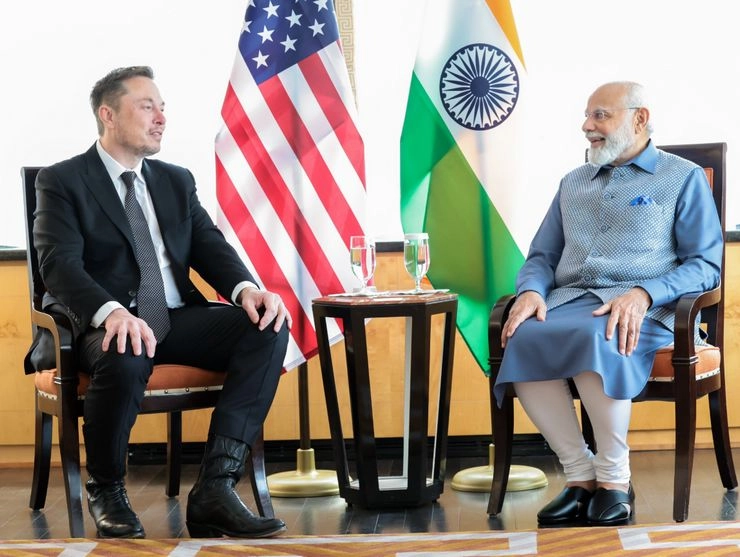 Elon Musk meets PM Narendra Modi