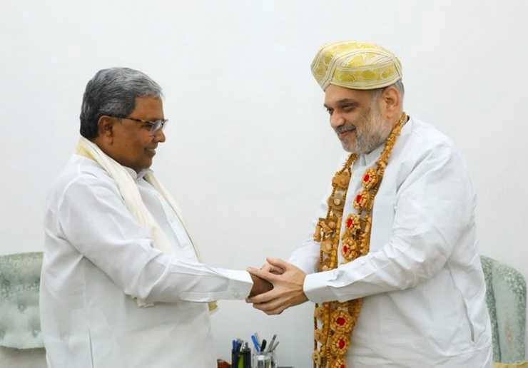 चावल आपूर्ति मामले में सिद्धारमैया ने अमित शाह से की मुलाकात - Siddaramaiah meets Amit Shah on rice supply issue