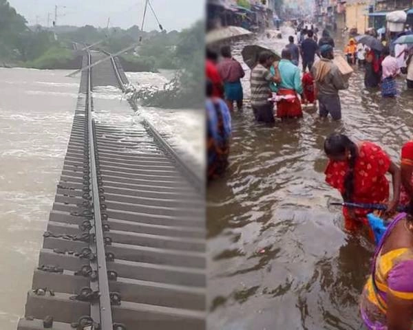 तमिलनाडु में बाढ़ में फंसे यात्रियों ने ट्रेन में ही बिताई रात, सेना ने मोर्चा संभाला - Passengers trapped in floods in Tamil Nadu spent the night in train