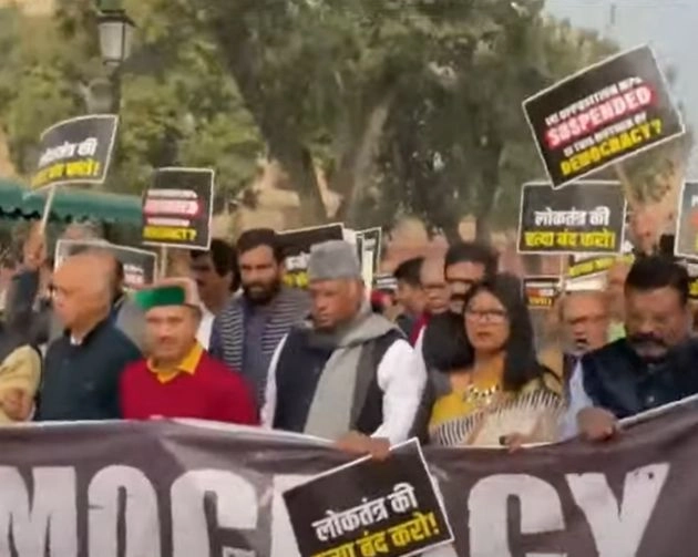 protest from parliament to vijay chowk