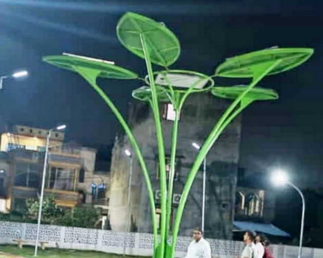 अयोध्या में सोलर ट्री से दूधिया रोशनी में नहाए 34 पार्क - Parks will be illuminated with solar trees in Ayodhya