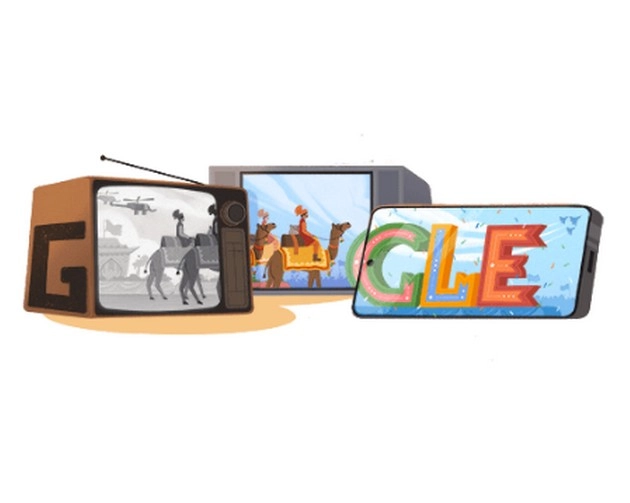 गणतंत्र दिवस पर गूगल का विशेष डूडल, दिखी एनॉलोग टीवी से स्मार्टफोन तक की यात्रा - Google Doodle pays artistic tribute to 75th Republic Day of India