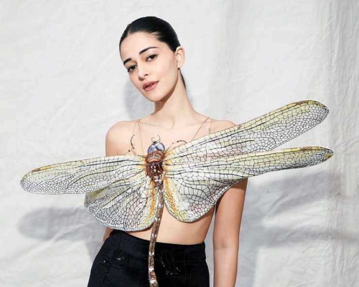 ananya panday look compared with urfi javed ramp walk in butterfly dress - ananya panday look compared with urfi javed ramp walk in butterfly dress